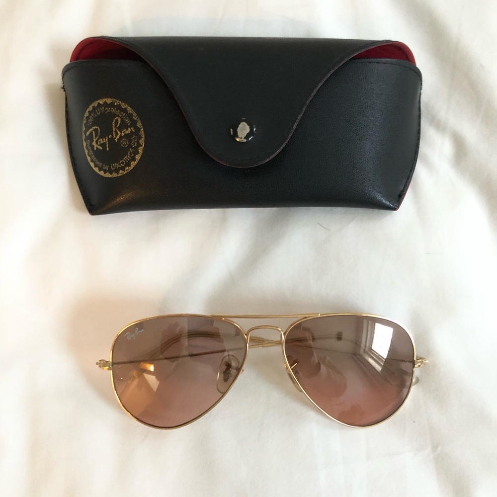 Ray-Ban aviators rose gold
